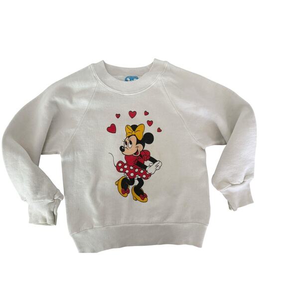 VTG Disney Character Fashion youth medium minnie mouse heart crewneck sweatshirt - Picture 1 of 2